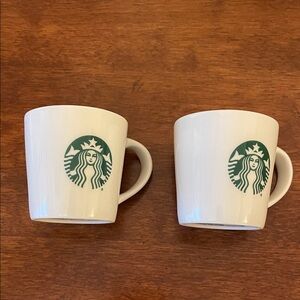 Starbucks 2015 3oz Espresso cups Green White Mermaid Logo